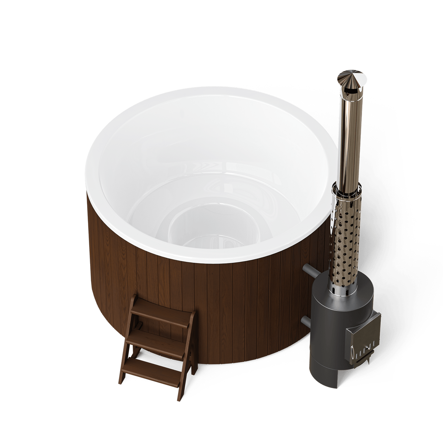 Polar Spa Comfort Family 195 Wood Fired 40kW External Stove 4-6 Person Hot Tub