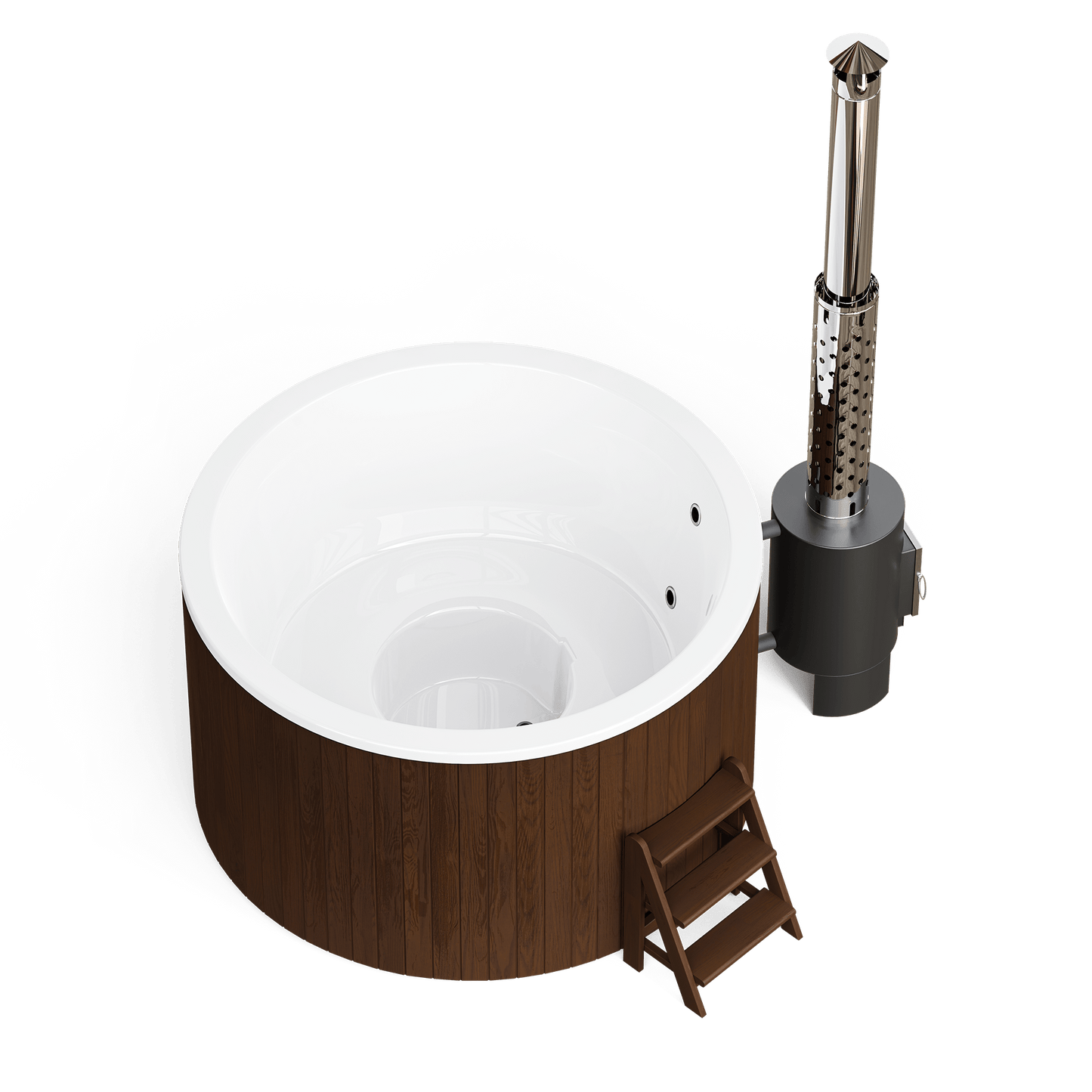 Polar Spa Comfort Family 195 Wood Fired 40kW External Stove 4-6 Person Hot Tub