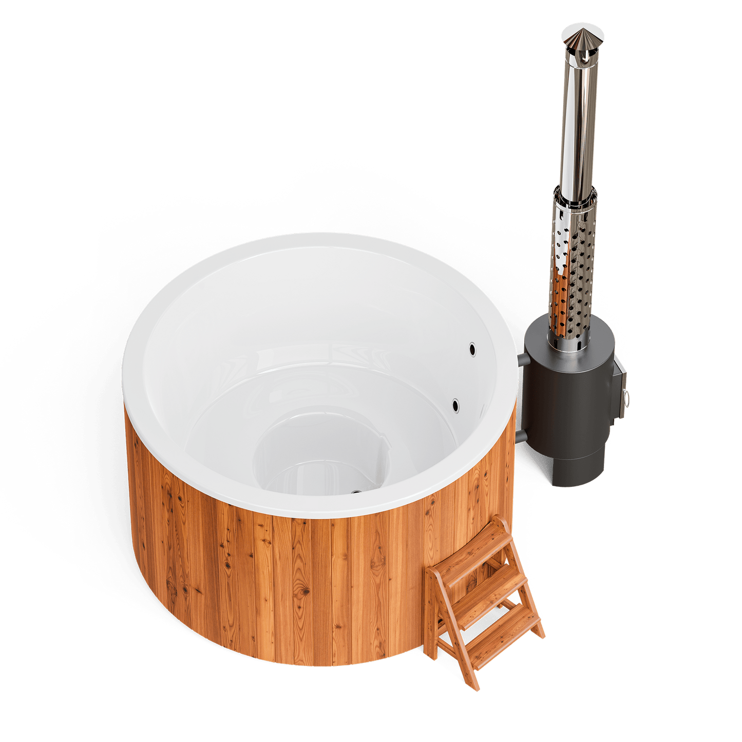 Polar Spa Comfort Family 195 Wood Fired 40kW External Stove 4-6 Person Hot Tub