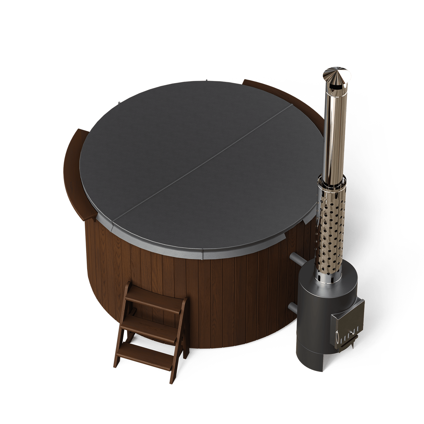 Polar Spa Comfort Family 195 Wood Fired 40kW External Stove 4-6 Person Hot Tub