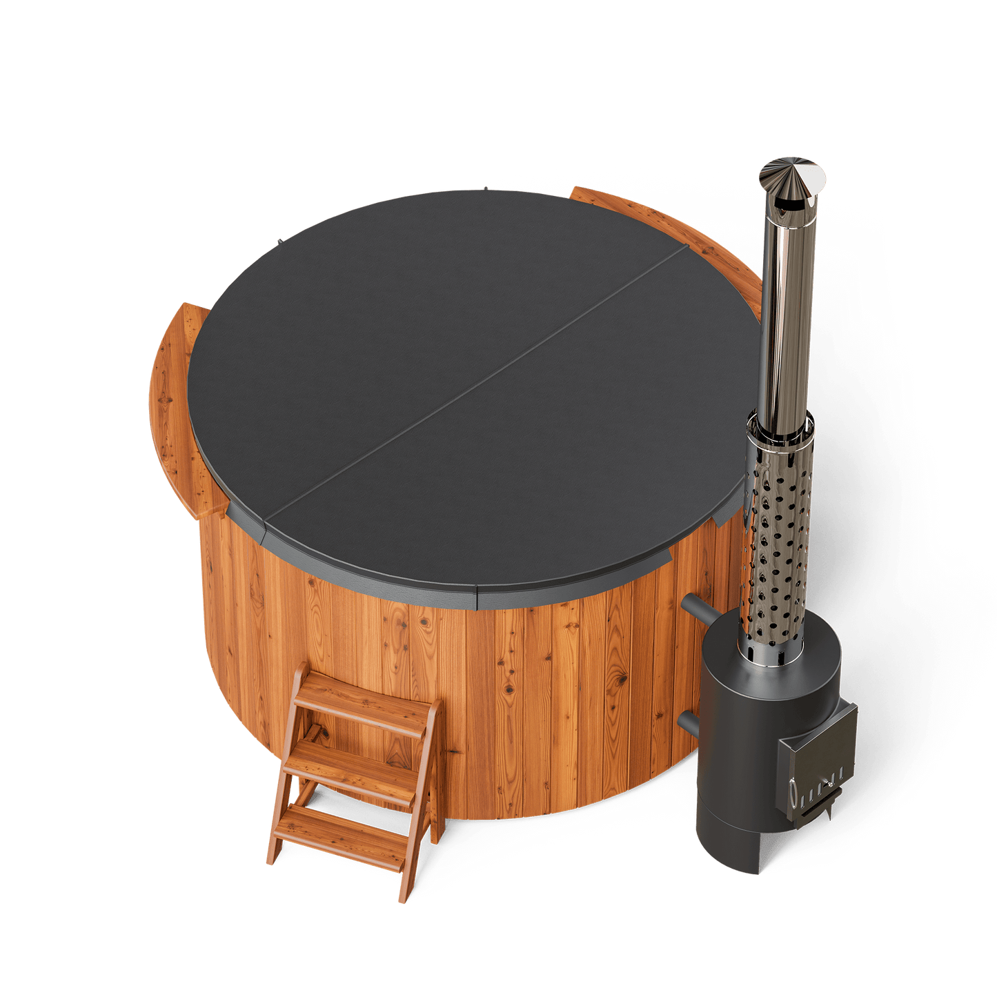 Polar Spa Comfort Family 195 Wood Fired 40kW External Stove 4-6 Person Hot Tub