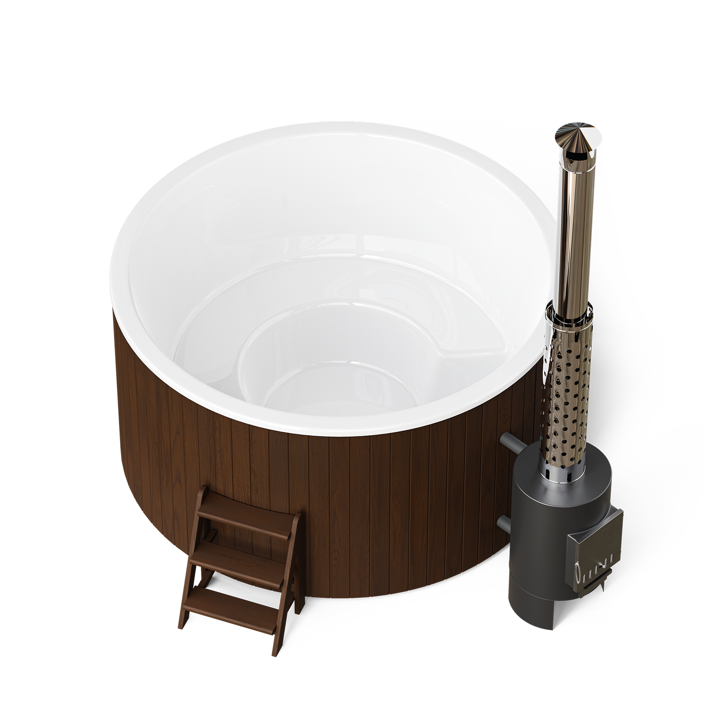 Polar Spa Comfort Family 220 Wood Fired 40kW External Stove 6-8 Person Hot Tub