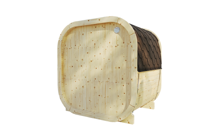 EKE Compact 4-Person Outdoor Cube Barrel 1.3m Sauna | Customisable