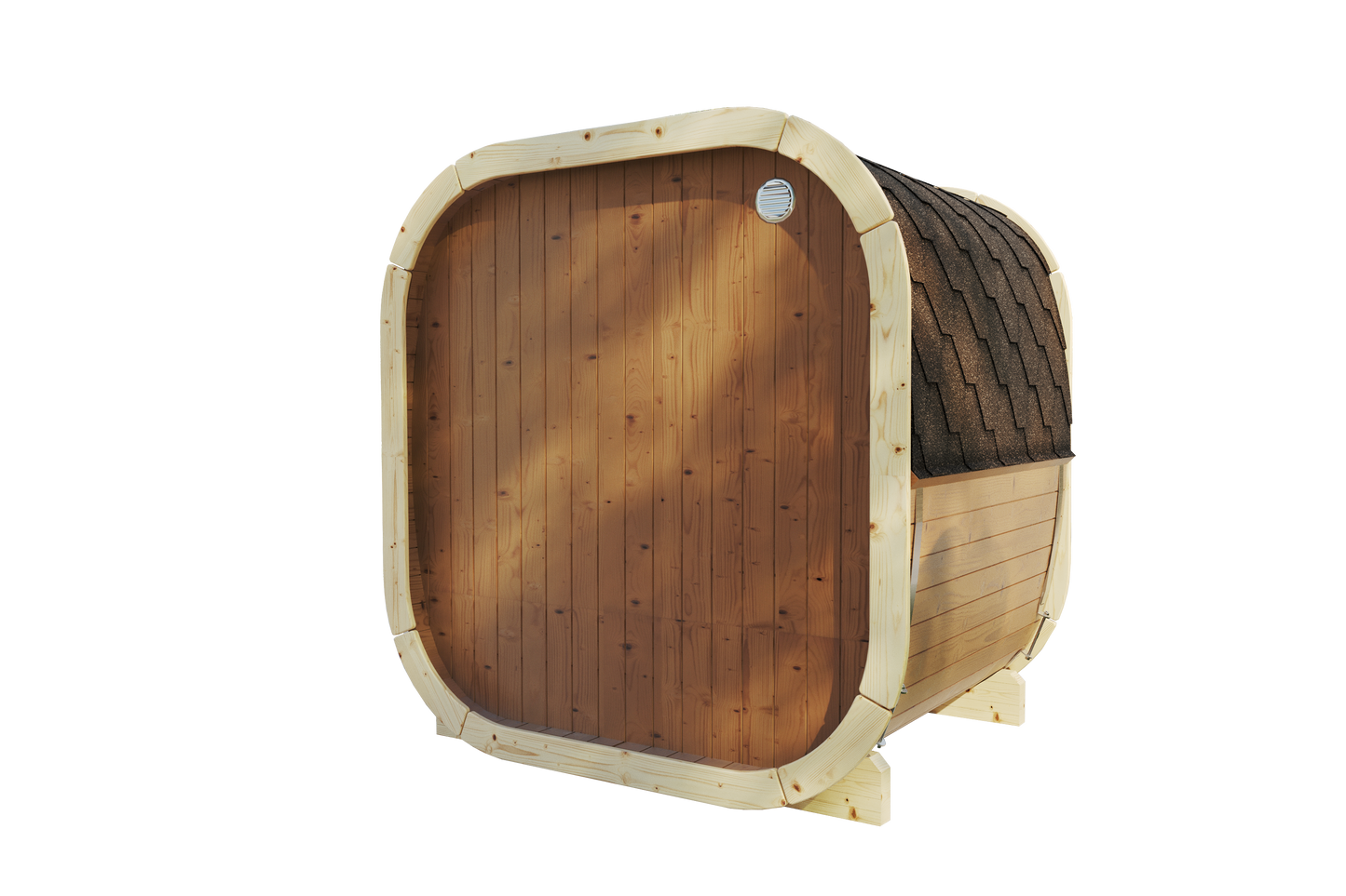 EKE Compact 4-Person Outdoor Cube Barrel 1.3m Sauna | Customisable