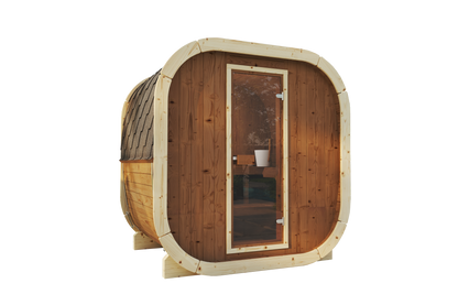 EKE Compact 4-Person Outdoor Cube Barrel 1.3m Sauna | Customisable