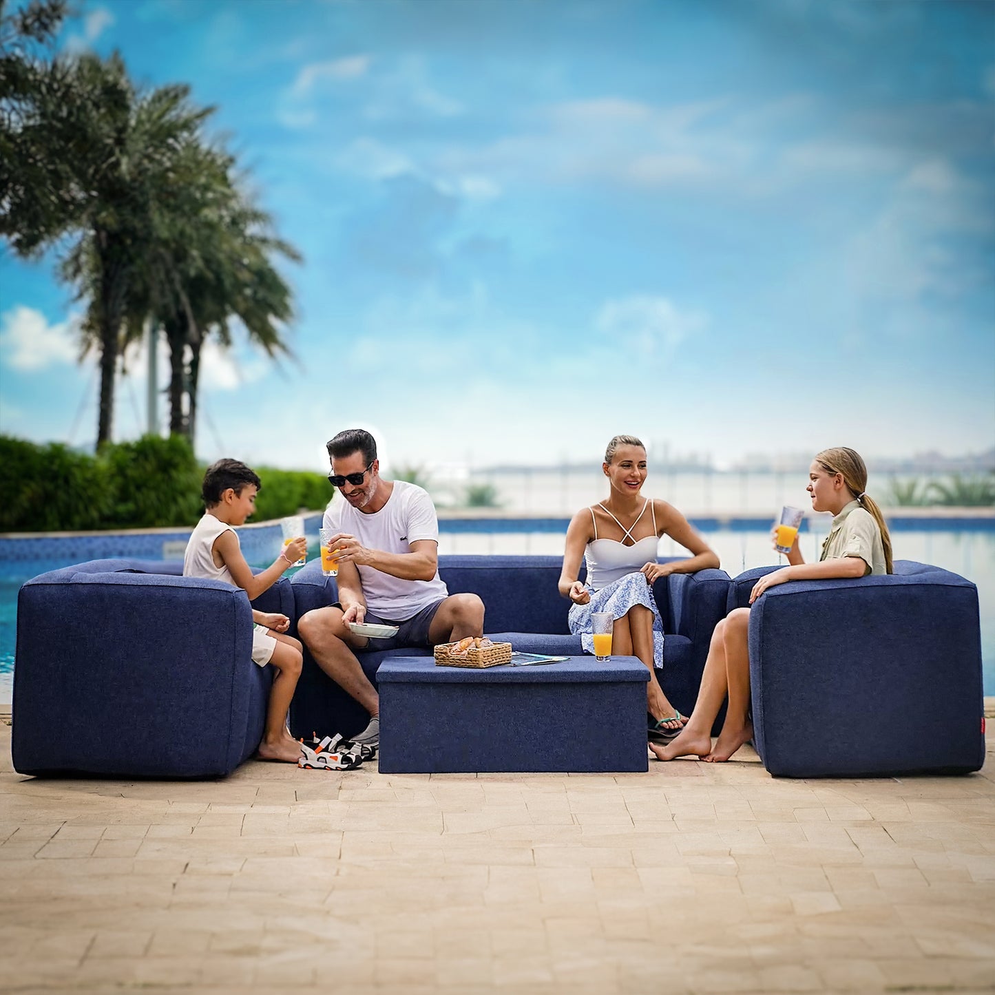 Wave Inflatable Outdoor Sofa Furniture | 3 Piece Furniture Set Chair and Sofa