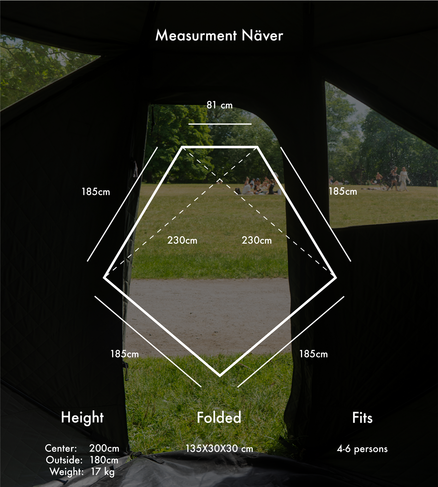 Bast Näver Basic Portable Sauna Tent | 4–6 Person Pop-Up Outdoor Sauna with Wood Stove
