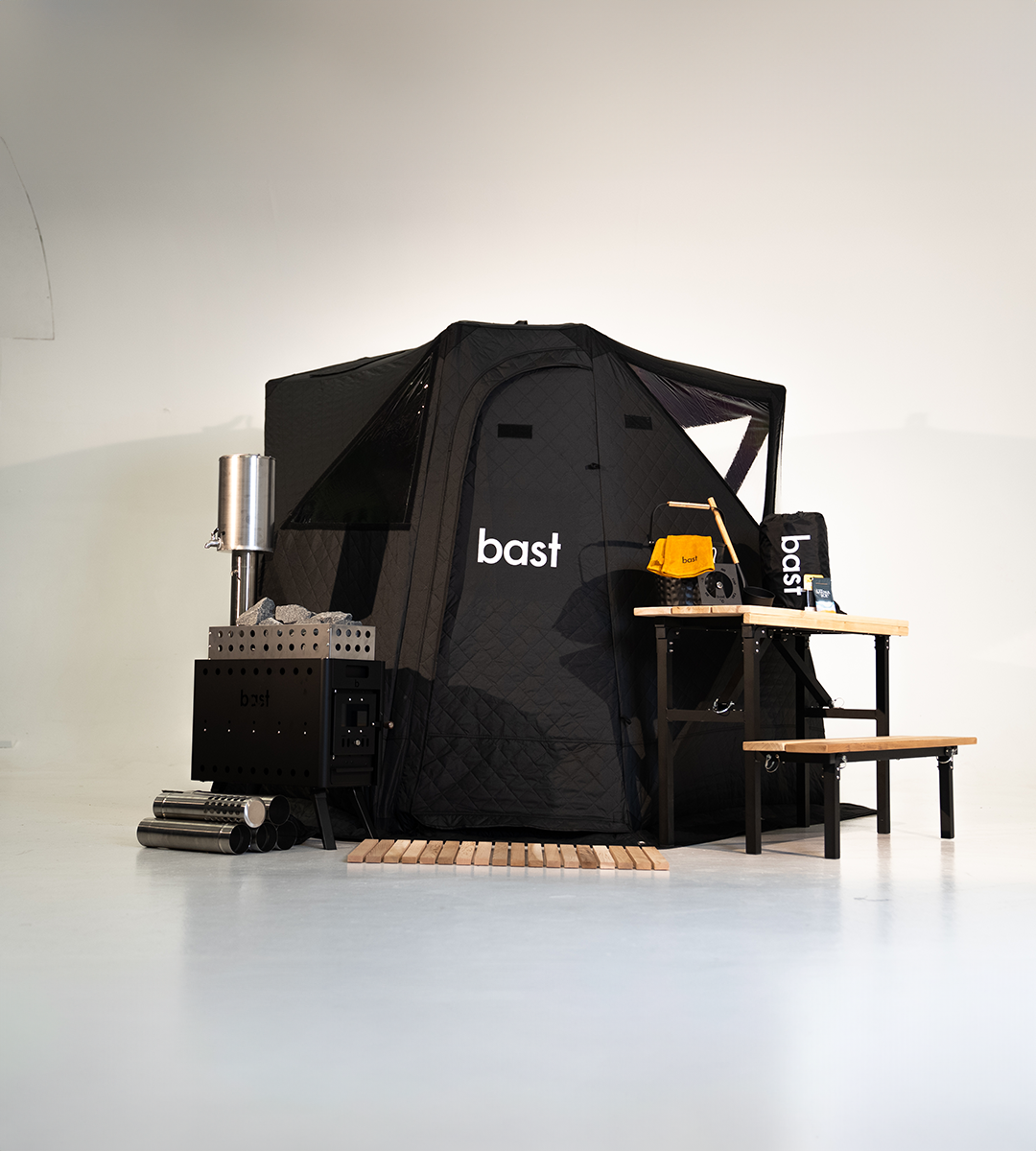 Bast Näver Deluxe Portable Sauna Tent | 4–6 Person Pop-Up Outdoor Sauna with Wood Stove And Accessories