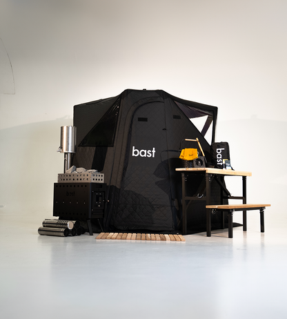 Bast Näver Deluxe Portable Sauna Tent | 4–6 Person Pop-Up Outdoor Sauna with Wood Stove And Accessories