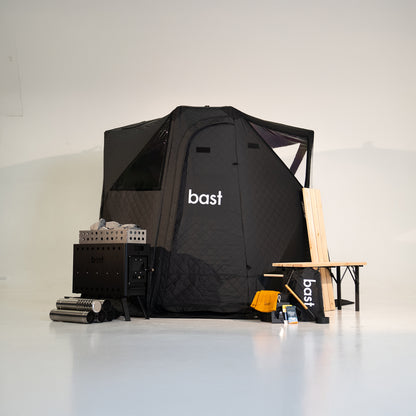 Bast Näver Premium Portable Sauna Tent | 4–6 Person Pop-Up Outdoor Sauna with Wood Stove And Accessories