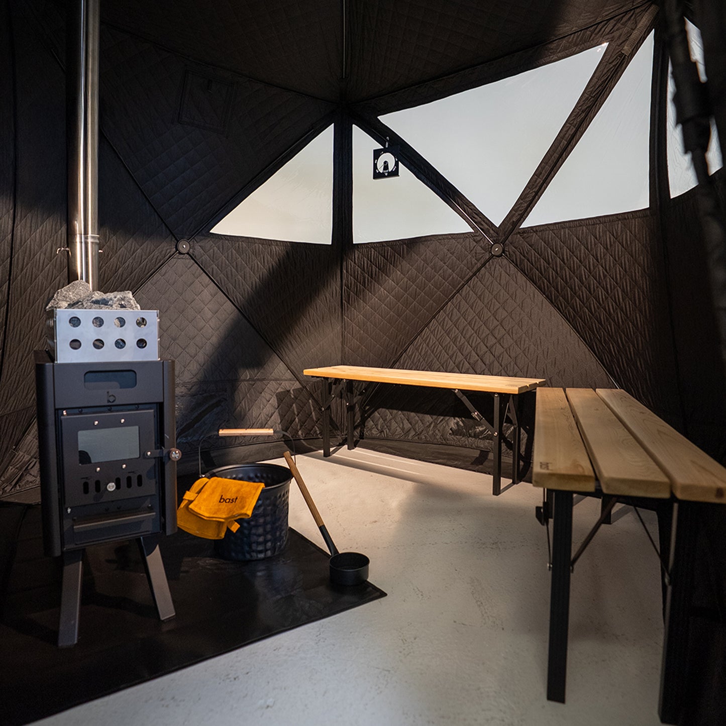 Bast Näver Premium Portable Sauna Tent | 4–6 Person Pop-Up Outdoor Sauna with Wood Stove And Accessories