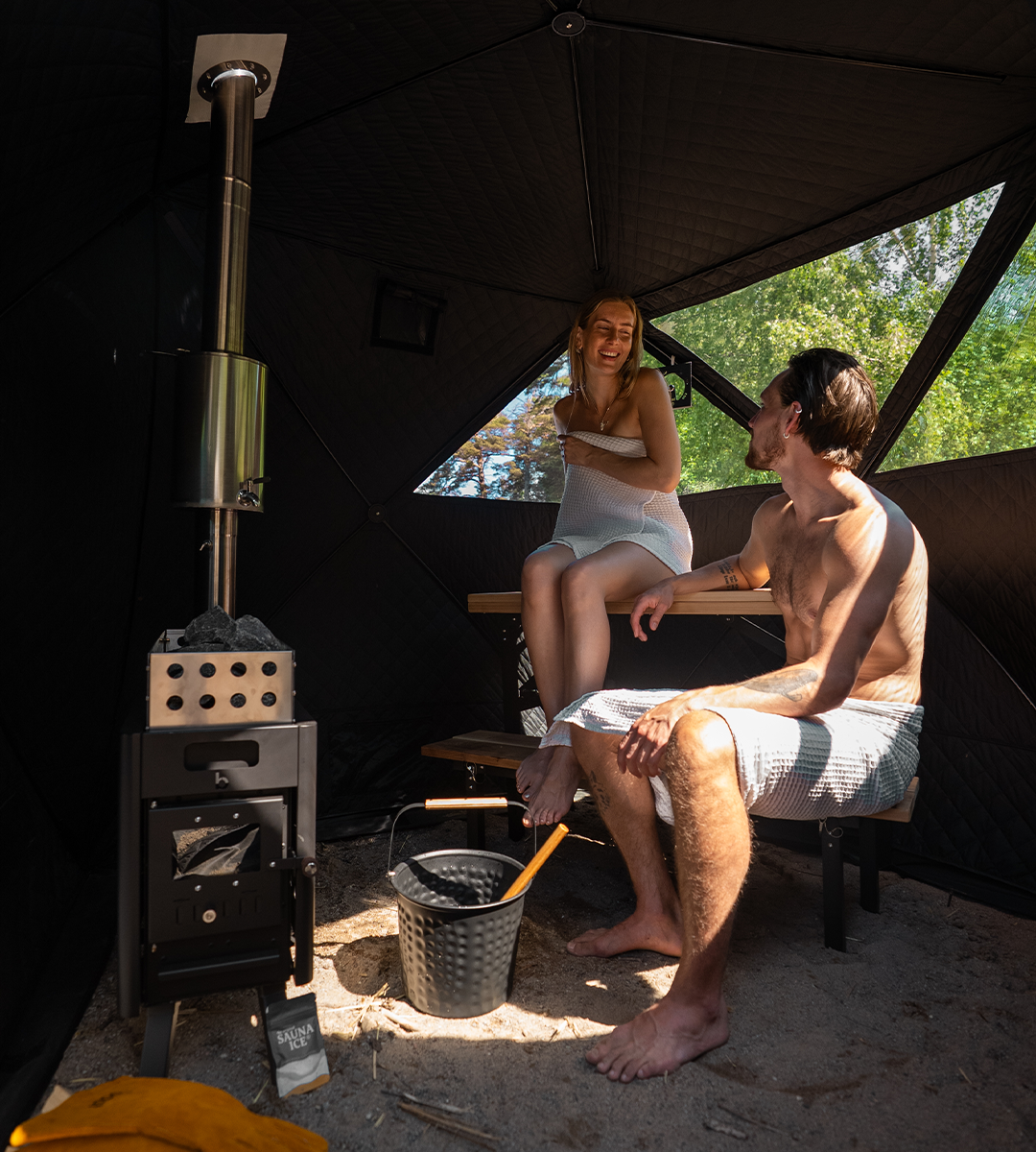 Bast Näver Deluxe Portable Sauna Tent | 4–6 Person Pop-Up Outdoor Sauna with Wood Stove And Accessories