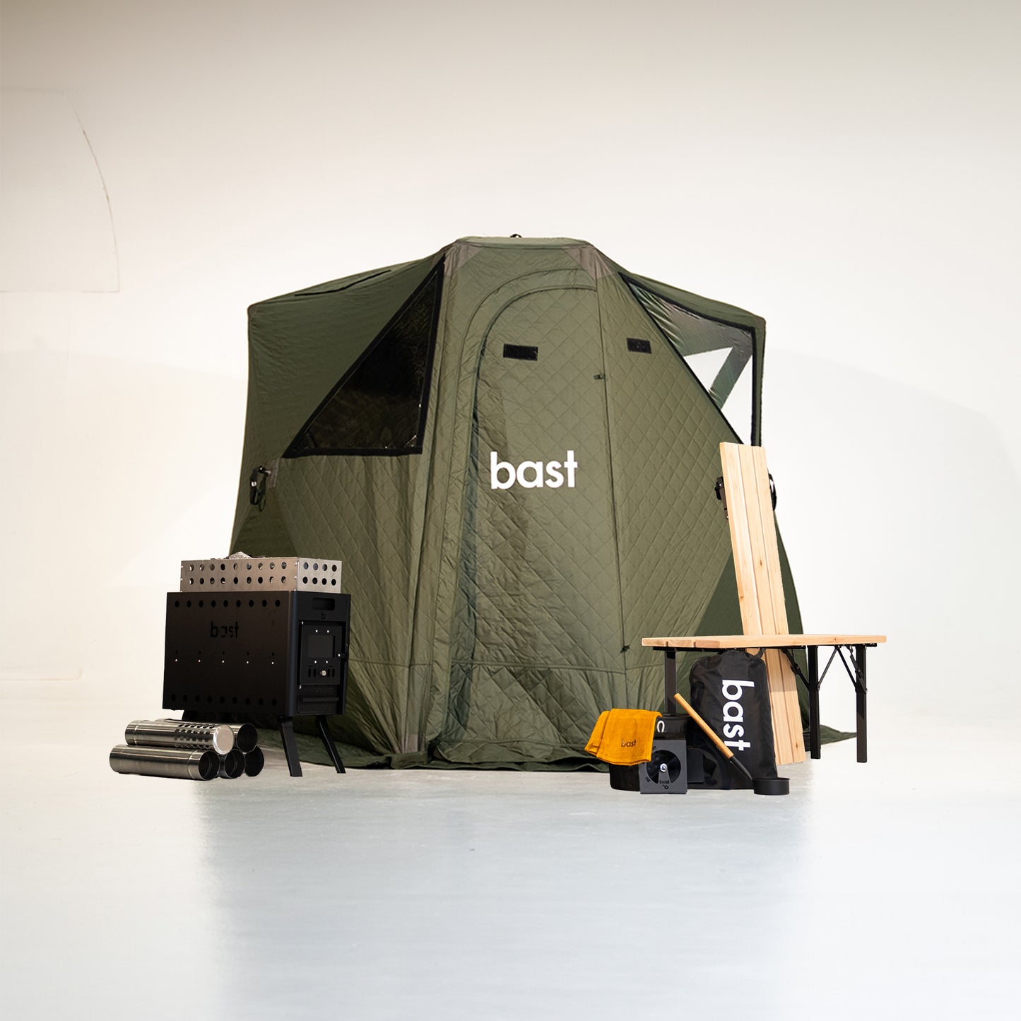 Bast Näver Premium Portable Sauna Tent | 4–6 Person Pop-Up Outdoor Sauna with Wood Stove And Accessories