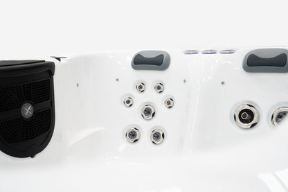 Solace Trio 2-3 Person Hot Tub 13 Amp | Bluetooth Speakers, Ozone Water Care, 26 Jets, Lounger
