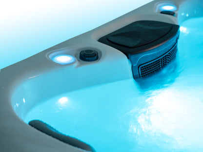 Solace Trio 2-3 Person Hot Tub 13 Amp | Bluetooth Speakers, Ozone Water Care, 26 Jets, Lounger