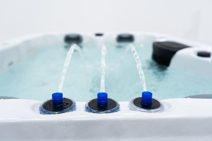 Solace Trio 2-3 Person Hot Tub 13 Amp | Bluetooth Speakers, Ozone Water Care, 26 Jets, Lounger
