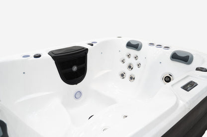 Solace Trio 2-3 Person Hot Tub 13 Amp | Bluetooth Speakers, Ozone Water Care, 26 Jets, Lounger