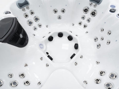 Aurora XL 6-7 Person Hot Tub 32 Amp | Bluetooth Speakers, Ozone Water Care, 59 Jets