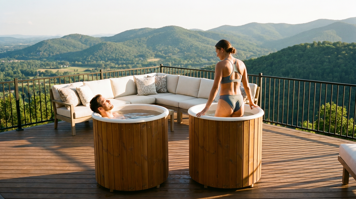 Fibreglass Wooden Ice bath | 1 Person Recovery Cold Plunge