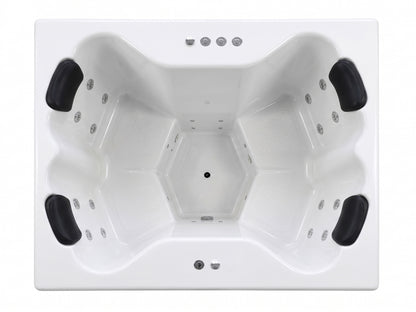 Compact Quattro S Wood-Fired Hot Tub 3-4 Person | Customisable Compact Fibreglass Square Spa
