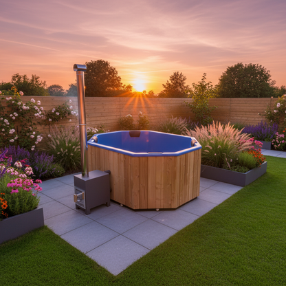 Octa Wood-Fired Fibreglass Hot Tub 8-9 Person | Customisable | Wood-fired or Electric