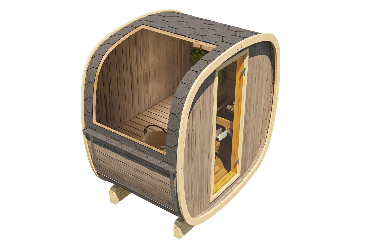 UKU Compact 4-Person Outdoor Cube Barrel 1.3m Sauna | Customisable