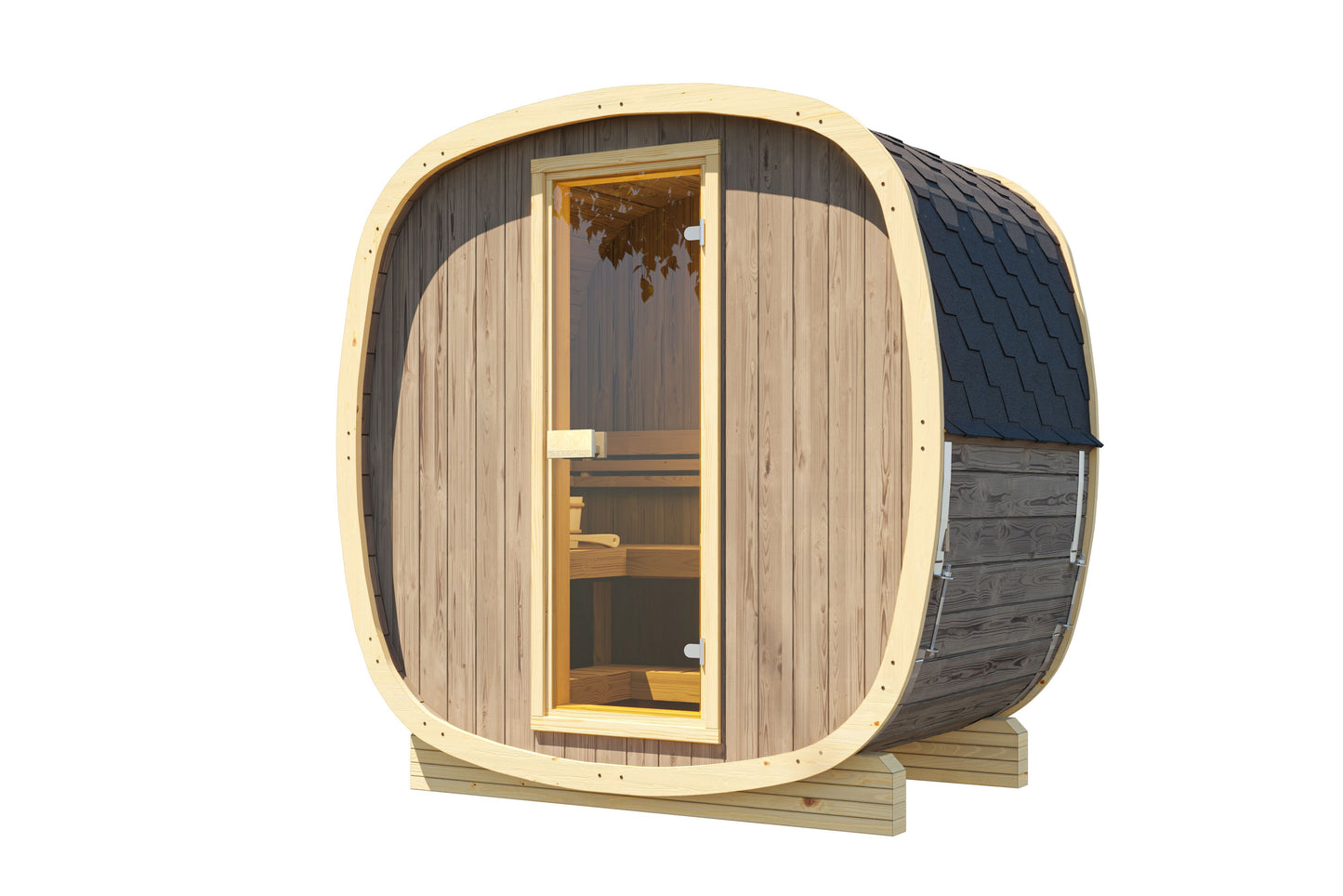 UKU Compact 4-Person Outdoor Cube Barrel 1.3m Sauna | Customisable