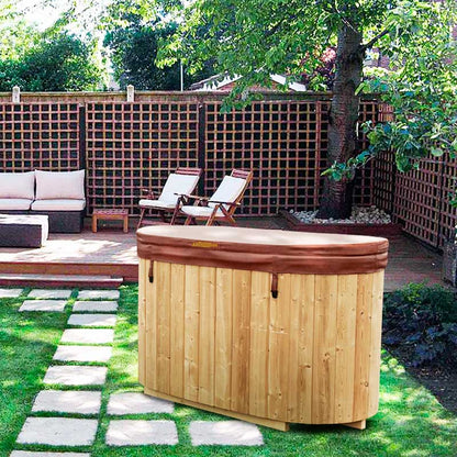 Oval 2 Person Wood-Fired Hot Tub for 2 Person Fibreglass Complete Set 1.85 m x 0.95 m