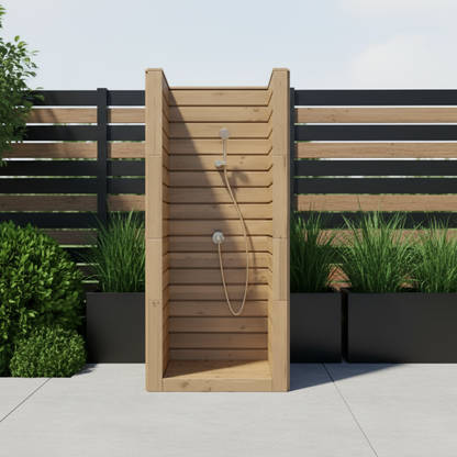 Private Thermowood Outdoor Garden Shower