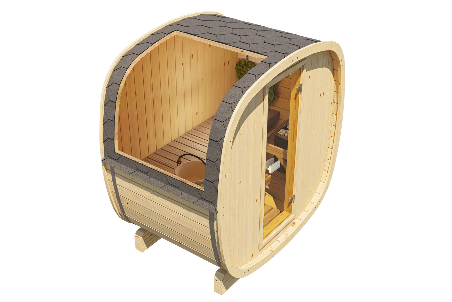 UKU Compact 4-Person Outdoor Cube Barrel 1.3m Sauna | Customisable