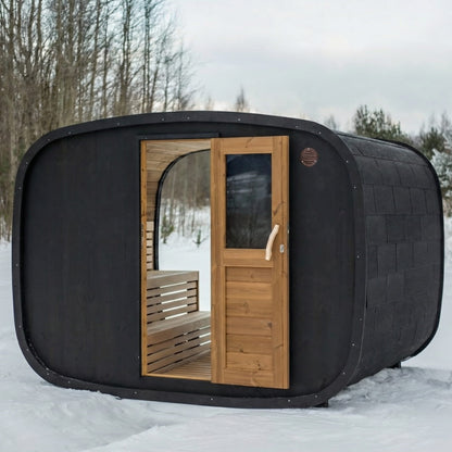 Vision Oval Black Sauna | Wood Fired or Electric Premium Outdoor Sauna