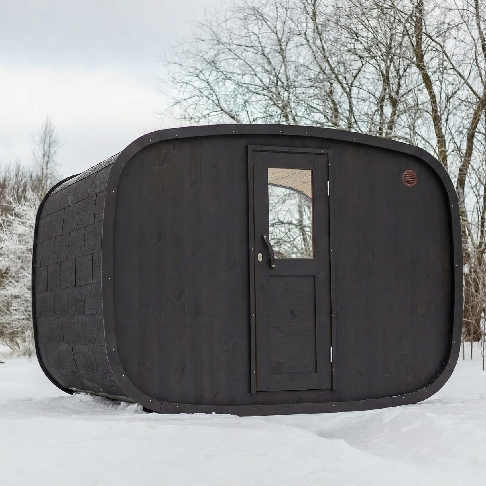 Vision Oval Black Sauna | Wood Fired or Electric Premium Outdoor Sauna