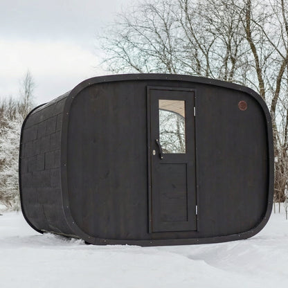 Vision Oval Black Sauna | Wood Fired or Electric Premium Outdoor Sauna