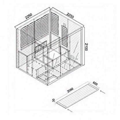Jaquar Artize Bio Stove and Infrared Sauna Dimensions