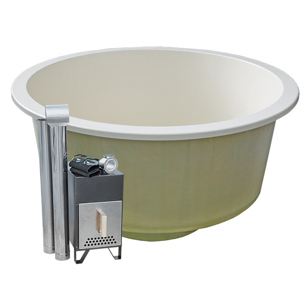 Round Hot Tub Fibreglass Liner | Built in, Decking Hot Tub 4 Person 1.8m | Wood Fired or Electric Heater
