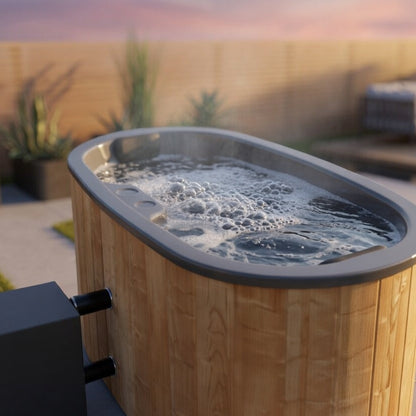 Compact Oval 2-Person Wood-Fired Hot Tub | Customisable Compact Fibreglass Spa