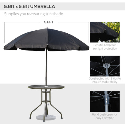 Outsunny 6-Piece Garden Dining Set with Umbrella