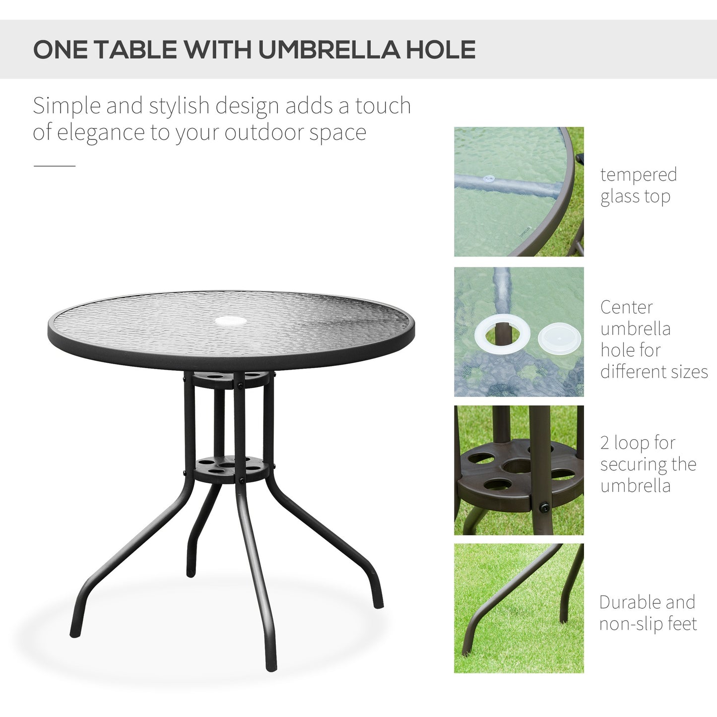 Outsunny 6-Piece Garden Dining Set with Umbrella