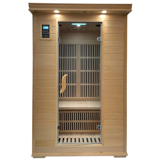 Tidal Wave Flow 1 Infrared Indoor Sauna | 1 - 2 Person Infrared Sauna | Canadian Hemlock Wood