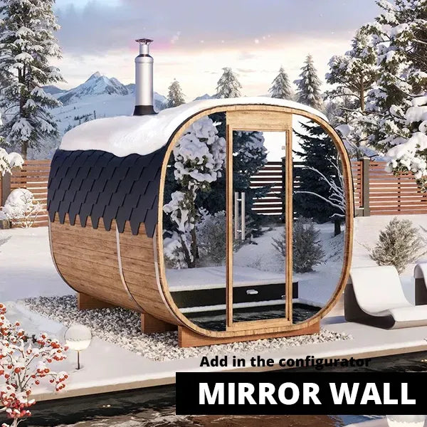 Cube Barrel Sauna With Changing Room 3-4 Person | 3m Wood-fired, Electric Garden Sauna