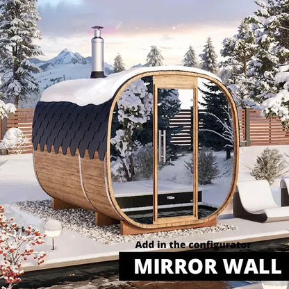 Cube Barrel Sauna With Changing Room 3-4 Person | 3m Wood-fired, Electric Garden Sauna