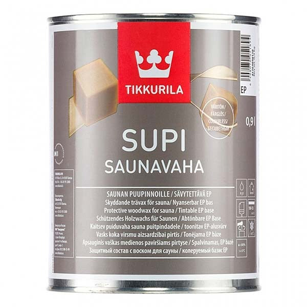 Colorless Protective wood wax for sauna Supi Saunavaha 2,7l