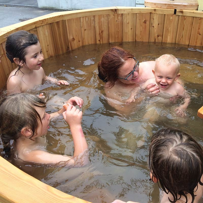 Circular Wooden Inside Stove Hot Tub 3 - 10 Person | Inside Wood fired Heater | Size Customisable