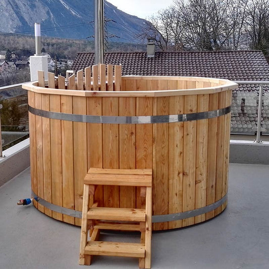 Circular Wooden Inside Stove Hot Tub 3 - 10 Person | Inside Wood fired Heater | Size Customisable