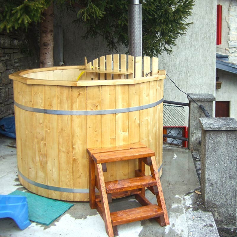 Circular Wooden Inside Stove Hot Tub 3 - 10 Person | Inside Wood fired Heater | Size Customisable
