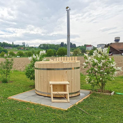 Circular Wooden Inside Stove Hot Tub 3 - 10 Person | Inside Wood fired Heater | Size Customisable