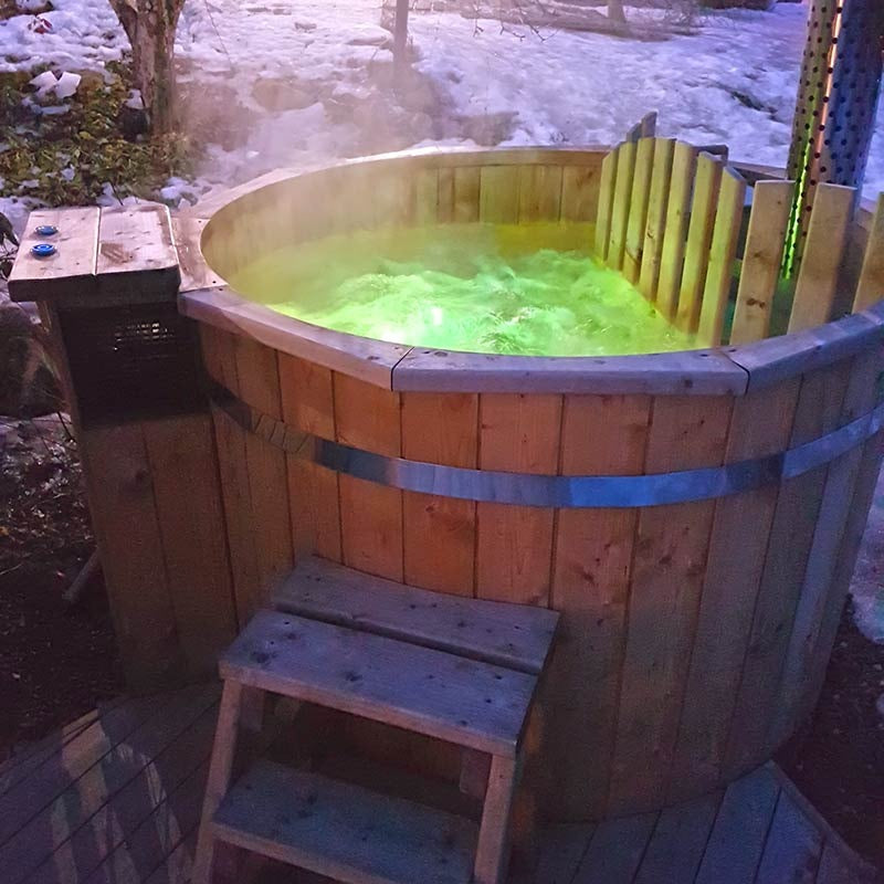 Circular Wooden Inside Stove Hot Tub 3 - 10 Person | Inside Wood fired Heater | Size Customisable
