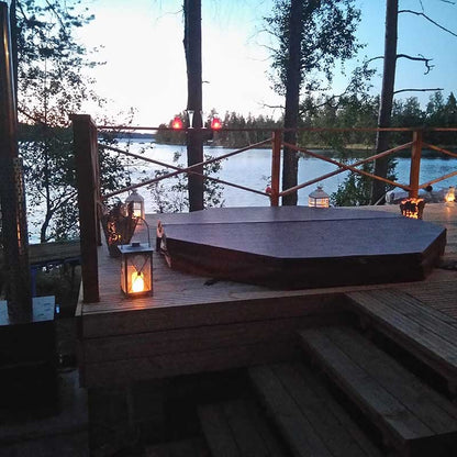 Octa Hot Tub Fibreglass Liner | Built in, Decking Hot Tub 6 Person | Wood Fired Heating, Stove