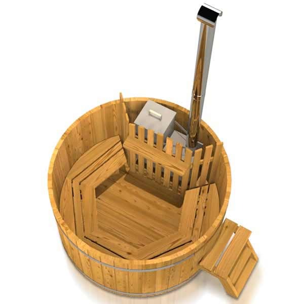 Circular Wooden Inside Stove Hot Tub 3 - 10 Person | Inside Wood fired Heater | Size Customisable