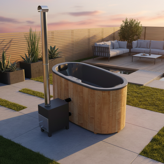 Compact Oval 2-Person Wood-Fired Hot Tub | Customisable Compact Fibreglass Spa